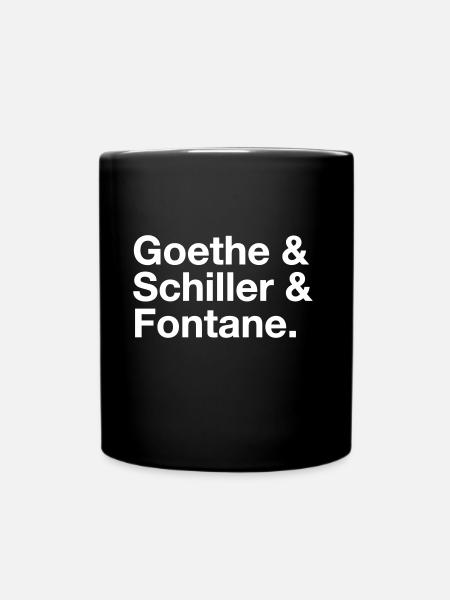 Goethe & Schiller & Fontane - Tasse einfarbig - Schwarz