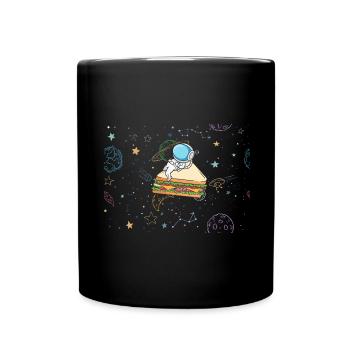 Astronaut Sandwich Liebe Astronomie Sandwich - Tasse einfarbig - Schwarz - Vorne