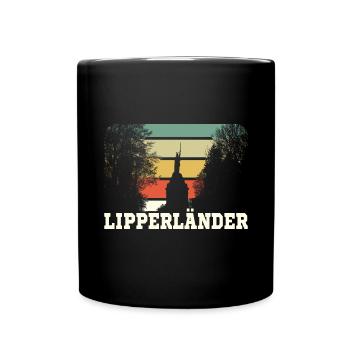 Lipperländer - Hermannsdenkmal -Lippe - Lipperland - Tasse einfarbig - Schwarz - Vorne