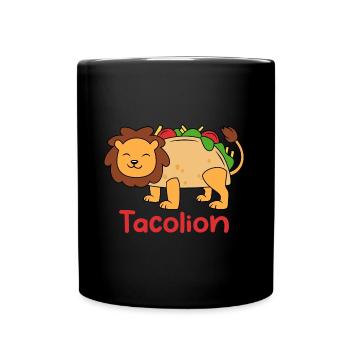Mexican Food Fiesta Taco Tacolion - Full Colour Mug - black - Front