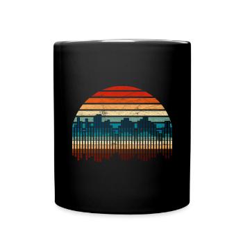 Musiker Geschenk Retro Soundwave - Tasse einfarbig - Schwarz - Vorne