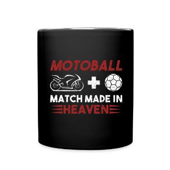 Motoball Match Heaven Motorradfahrer Motorrad - Tasse einfarbig - Schwarz - Vorne