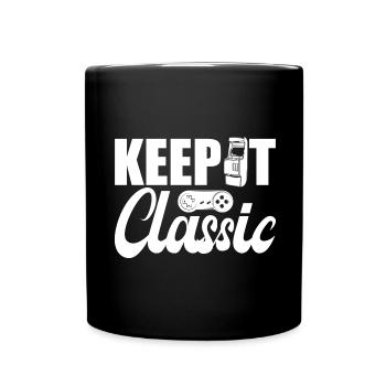 Retro Zocker Sprüche Gaming Geschenk - Tasse einfarbig - Schwarz - Vorne