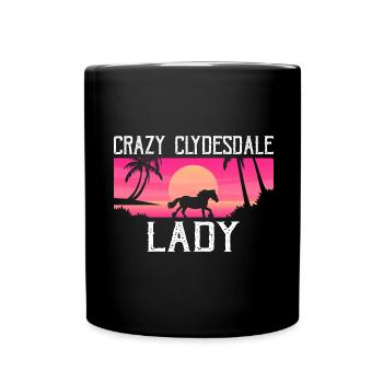 Cydesdale Reiter und Zugpferd Designs - Tasse einfarbig - Schwarz - Vorne
