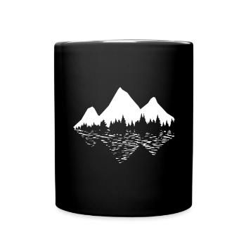 Tree - Mountain - (2) - Full Colour Mug - black - Front