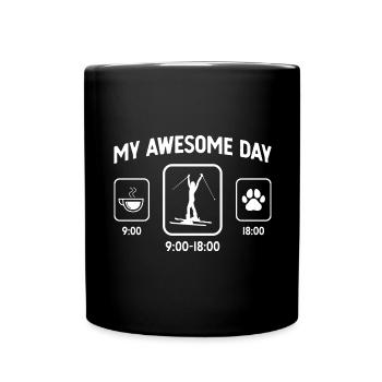 Ma belle journée - patte de chien - ski pour femme - Mug uni - noir - Devant