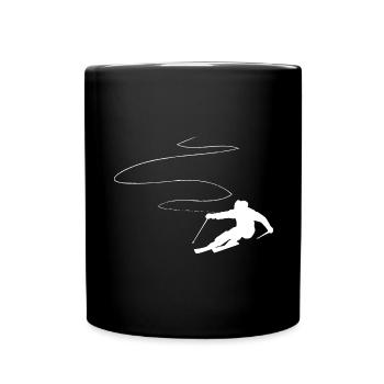 Ligne courbe - Ski - (3) - Mug uni - noir - Devant