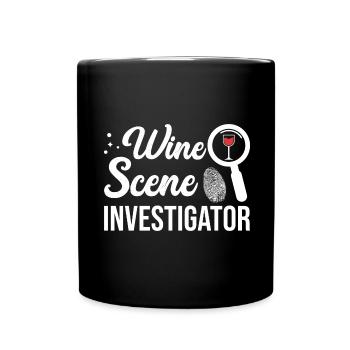Wine Scene Investigator True Crime Weintrinker - Tasse einfarbig - Schwarz - Vorne