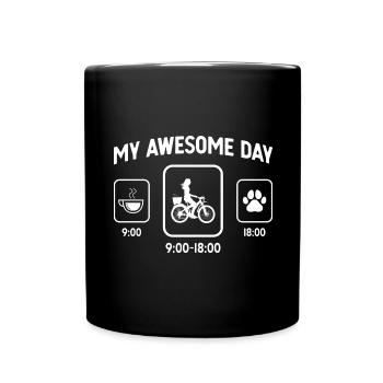 Ma belle journée - patte de chien - vélo pour femmes - Mug uni - noir - Devant