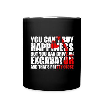 Excavator design for excavator operators - Full Colour Mug - black - Front