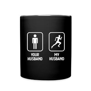 Votre mari Mon mari - courir - - Mug uni - noir - Devant