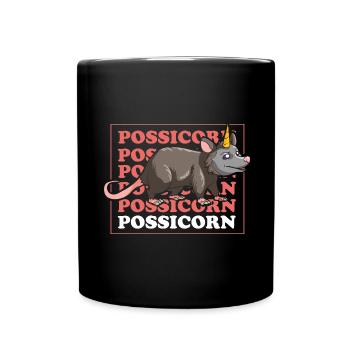 Opossum Design for raccoon fans and marsupial - Full Colour Mug - black - Front