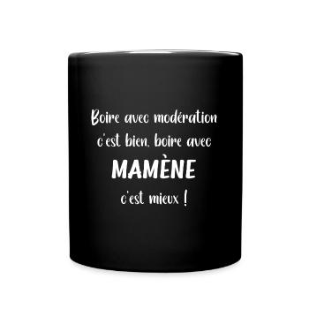 Boire avec mamène - Mug uni - noir - Devant