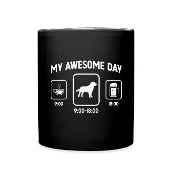 Ma belle journée - bière - chien - - Mug uni - noir - Devant