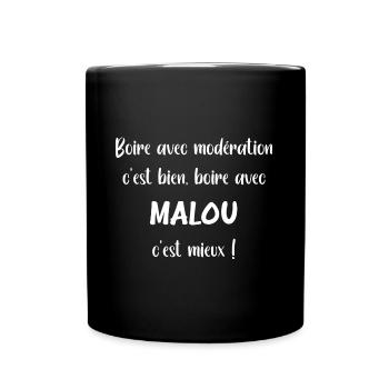 Boire avec malou - Mug uni - noir - Devant