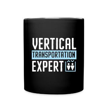 Vertikaler Transportexperte Es ist ein Auf und Ab - Tasse einfarbig - Schwarz - Vorne
