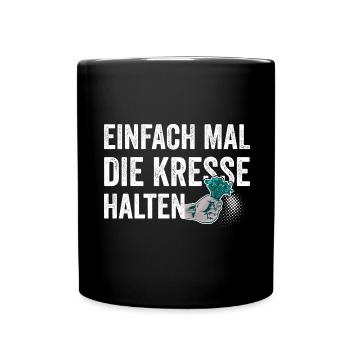 Einfach Mal die Kresse Halten Gartenlust Gärtner - Tasse einfarbig - Schwarz - Vorne