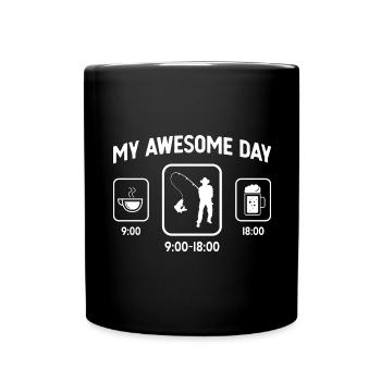 My great day - Beer - Fishing - - Full Colour Mug - black - Front