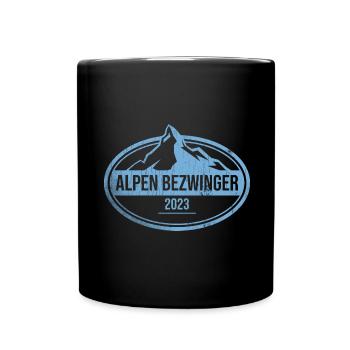 Alpenbezwinger 2023 Alpenüberquerung Finisher - Tasse einfarbig - Schwarz - Vorne