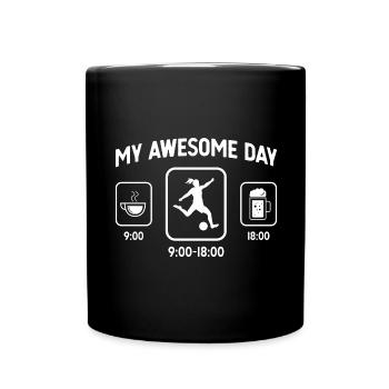 My Great Day - Beer - Soccer Playing Woman - - Full Colour Mug - black - Front