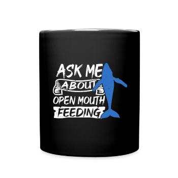 Whale design for whales and blue whales or beluga whales - Full Colour Mug - black - Front