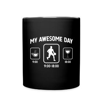 My Great Day - Wine - Basketball Playing Ker - Full Colour Mug - black - Front