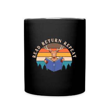 Read Return Repeat Book Lover Quote - Full Colour Mug - black - Front