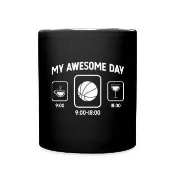 Mein toller Tag - Wein - Basketball - - Tasse einfarbig - Schwarz - Vorne