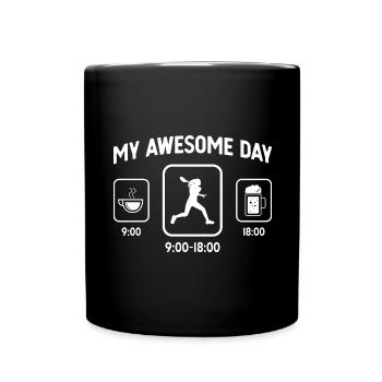 My Awesome Day - Bière - Tennis Playing Woman - - Mug uni - noir - Devant
