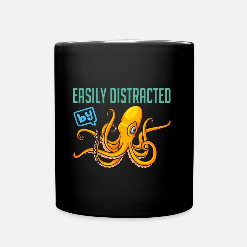 Ich liebe Oktopusse Cephalopoden - Tasse einfarbig - Schwarz