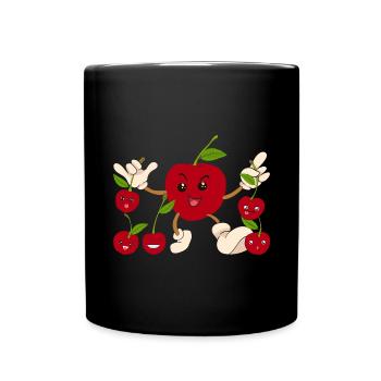 Fruit Cherries Summer Fruit Gift Cherry - Full Colour Mug - black - Front