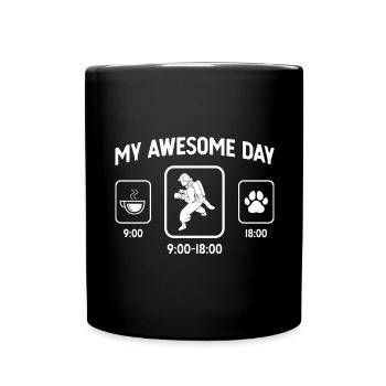Ma belle journée - Patte de chien - Pompiers - - Mug uni - noir - Devant