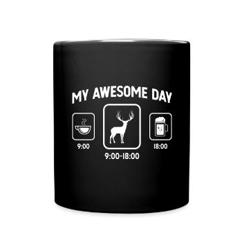 Mein toller Tag - Bier - Hirsch - - Tasse einfarbig - Schwarz - Vorne