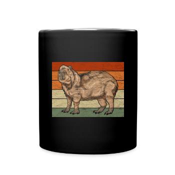 Retro Capybara - Tasse einfarbig - Schwarz - Vorne