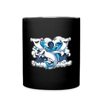 Meerestier Hai Tier Geschenk Süßes Hammerhai - Tasse einfarbig - Schwarz - Vorne