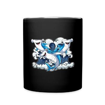 Océan Animal Requin Cadeau Mignon Requin-Marteau - Mug uni - noir - Devant