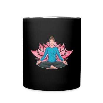 Lotus Blossom Spiritual Yogi Gift Yoga - Full Colour Mug - black - Front