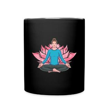 Spiritual Yogi Lotus Blossoms Gift Yoga - Full Colour Mug - black - Front