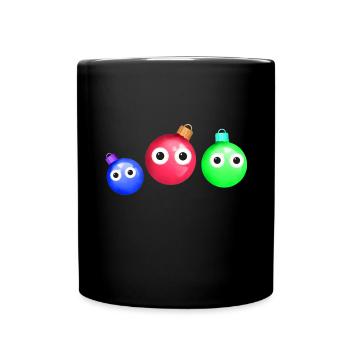 Baubles, Baubles, Christmas, Family - Full Colour Mug - black - Front