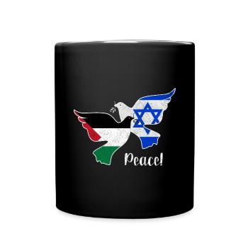 Peace for Israel and Palestine - Full Colour Mug - black - Front
