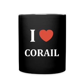 I love Corail - Mug uni - noir - Devant