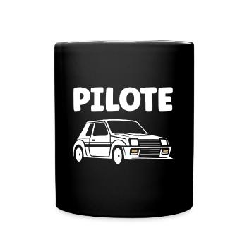 Humour pilote de rallye - Mug uni - noir - Devant