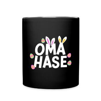Oma Hase Beste Großmutter Häschen Liebe - Tasse einfarbig - Schwarz - Vorne