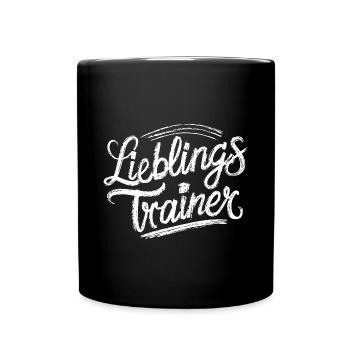Lieblingstrainer Dankeschön Lustige Coach Danke - Tasse einfarbig - Schwarz - Vorne