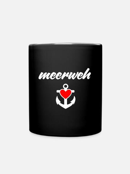 Seasickness with heart - Full Colour Mug - black