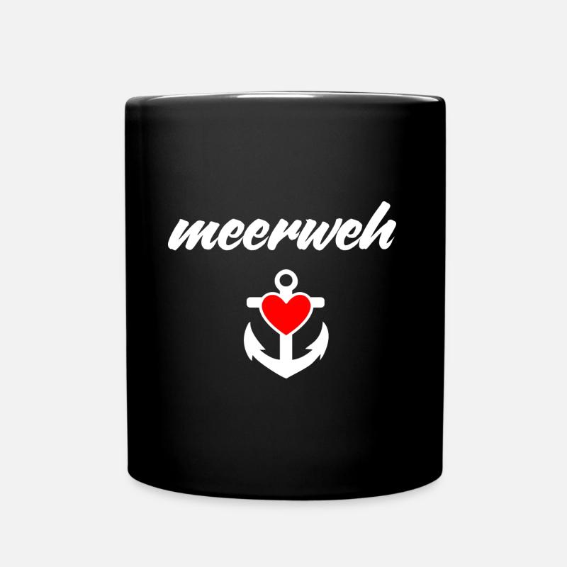 Seasickness with heart - Full Colour Mug - black