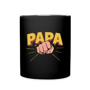 Papa Held Du wirst Papa Vatertag Bester Papa Sohn - Tasse einfarbig - Schwarz - Vorne