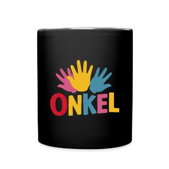 Onkel-Liebe Neffe Nichte Ehre Stolz Familie - Tasse einfarbig - Schwarz - Vorne