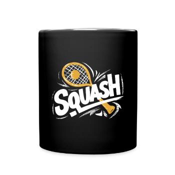 Squash-Hit Schläger Ball Court Fan Shirt - Tasse einfarbig - Schwarz - Vorne
