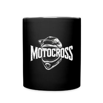 Motocross-Helm Track Geschenkidee Rennsport Fans - Tasse einfarbig - Schwarz - Vorne